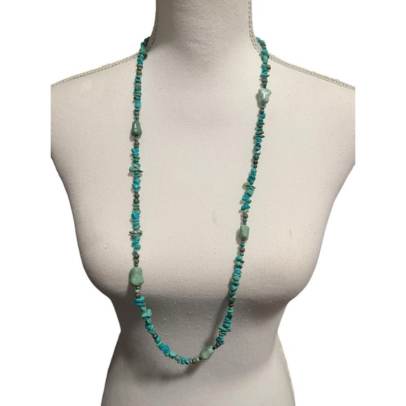 Carolyn Pollack Sterling Silver Green & Blue Turquoise Beaded 18" Necklace - Picture 3 of 10